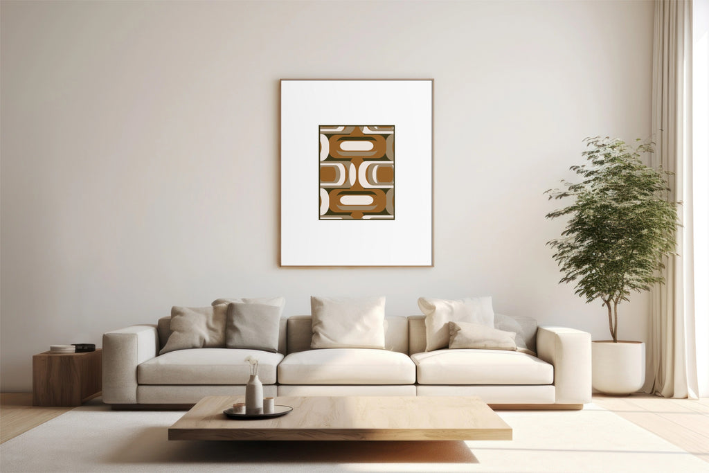 Ovals and Pearls | Art Print in Multi or Brown
